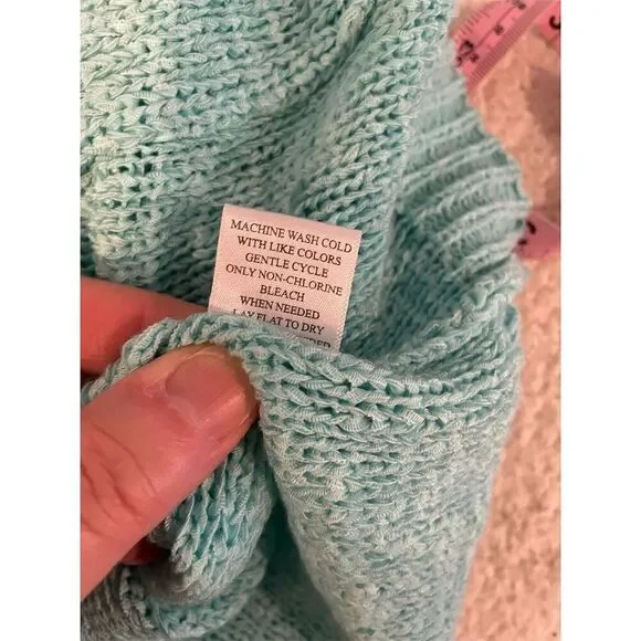 3/$15 Island Republic Women's Green Crochet Knit Pullover Sweater Size L - Picture 11 of 11